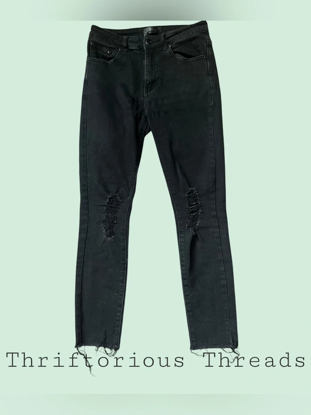 Monkey Ride Jeans High Rise Distressed Denim - Picture 2 of 5